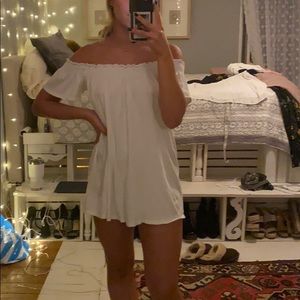 White beach cover up off the shoulder